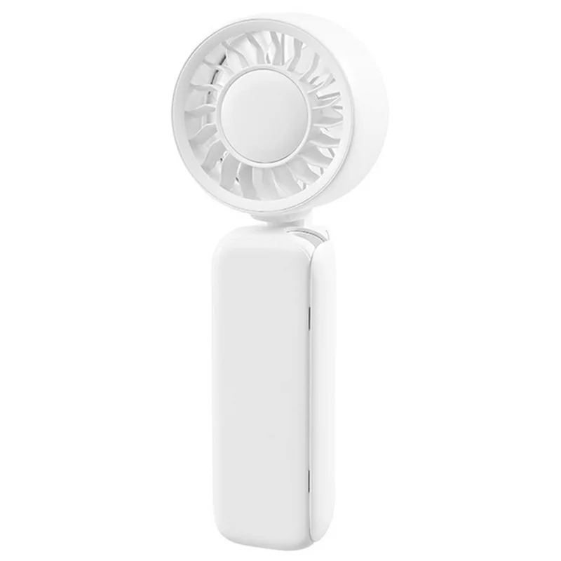 L-68 Multifunctional Handheld Foldable Clip Fan 2000mAh 6400RPM 3-Speed Portable Fan for Stroller Umbrella Desktop - White