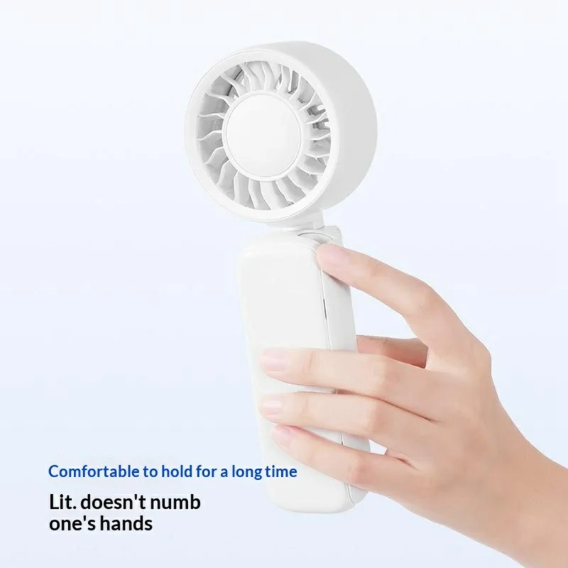 L-68 Multifunctional Handheld Foldable Clip Fan 2000mAh 6400RPM 3-Speed Portable Fan for Stroller Umbrella Desktop - White