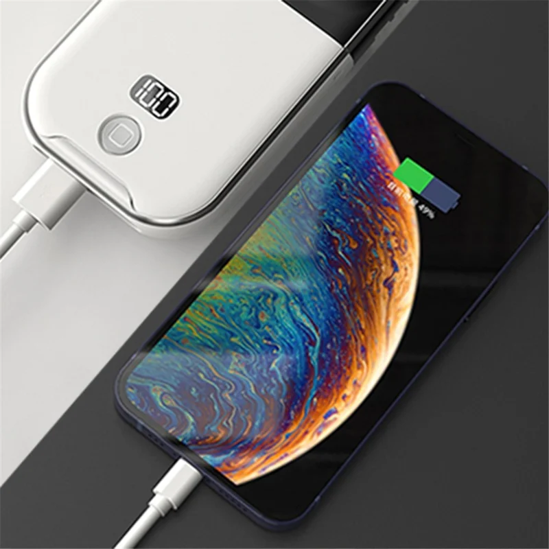 F30 Pro Digital Display Folding Fan Power Bank Function 4 Speeds Cooling Fan with Neck Lanyard - White