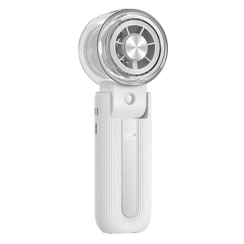 Y70 Foldable Ice Spray Fan 16°C Cooling Mist 3600mAh Portable Handheld Neck Desktop Fan for Summer Outdoor - White