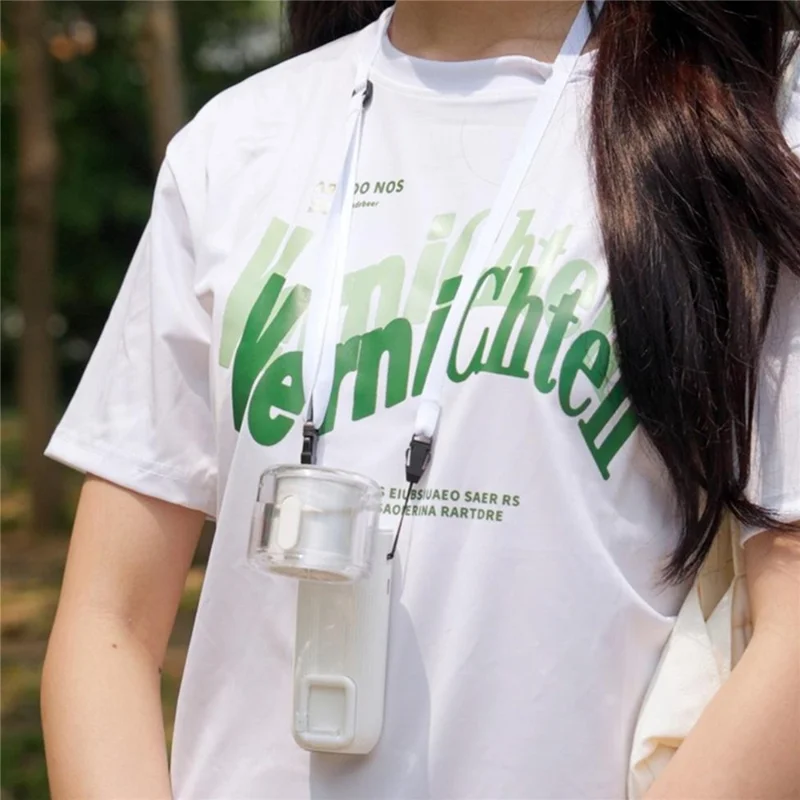 Y70 Foldable Ice Spray Fan 16°C Cooling Mist 3600mAh Portable Handheld Neck Desktop Fan for Summer Outdoor - White