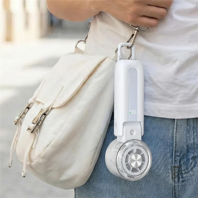Y70 Foldable Ice Spray Fan 16°C Cooling Mist 3600mAh Portable Handheld Neck Desktop Fan for Summer Outdoor - White