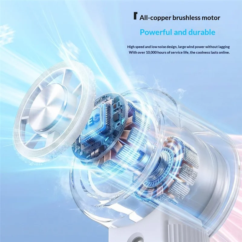 Y70 Foldable Ice Spray Fan 16°C Cooling Mist 3600mAh Portable Handheld Neck Desktop Fan for Summer Outdoor - White