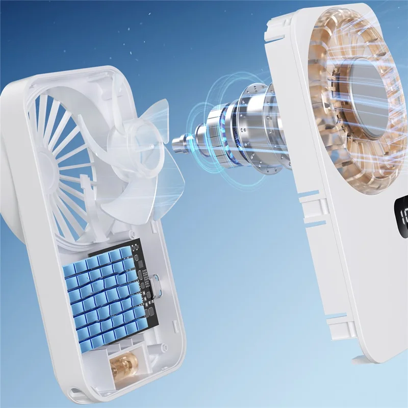 X28 Ultra-Slim Card Design Cooling Fan Pocket Desktop Portable Handheld Mini Fan with Hand Strap - White