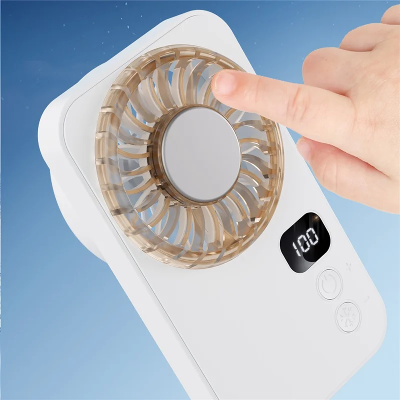 X28 Ultra-Slim Card Design Cooling Fan Pocket Desktop Portable Handheld Mini Fan with Hand Strap - White