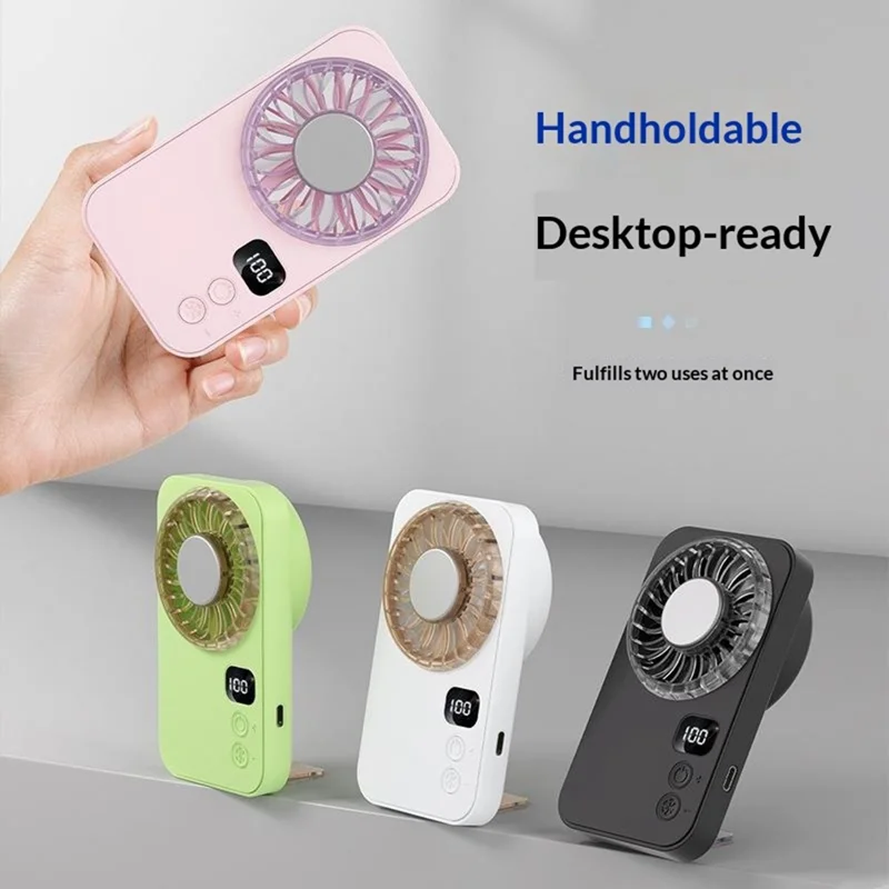 X28 Ultra-Slim Card Design Cooling Fan Pocket Desktop Portable Handheld Mini Fan with Hand Strap - White