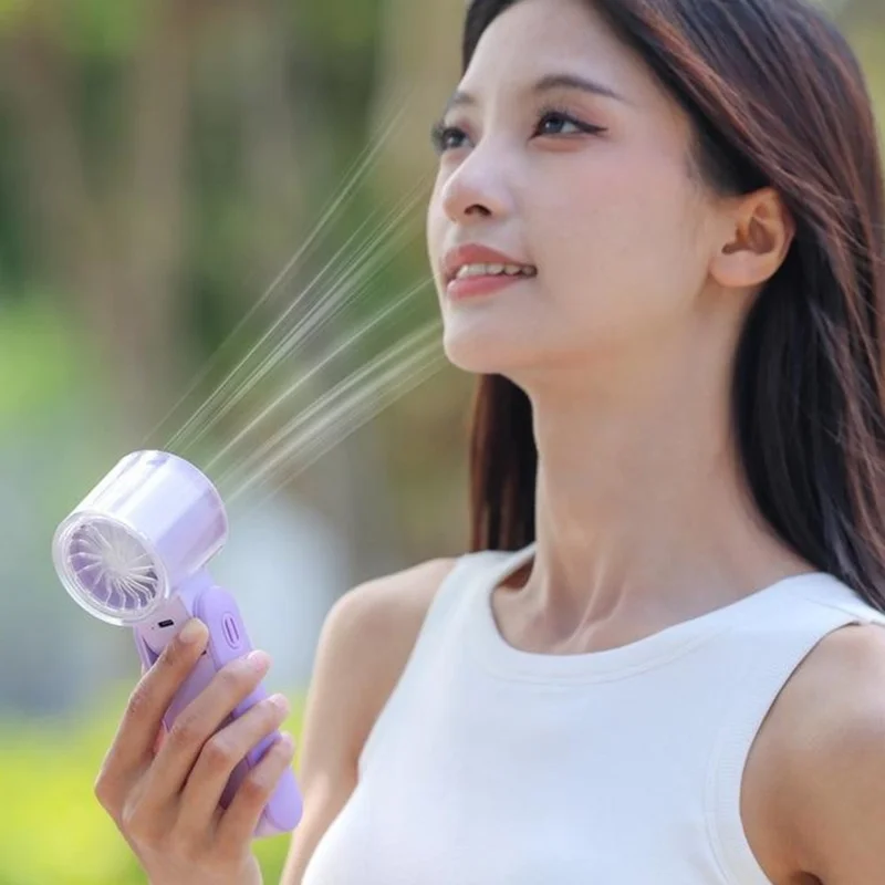 H21 Portable Semiconductor Cooling Fan 4000mAh 8000RPM Silent Handheld Foldable Neck Hanging Desktop Fan - Grey