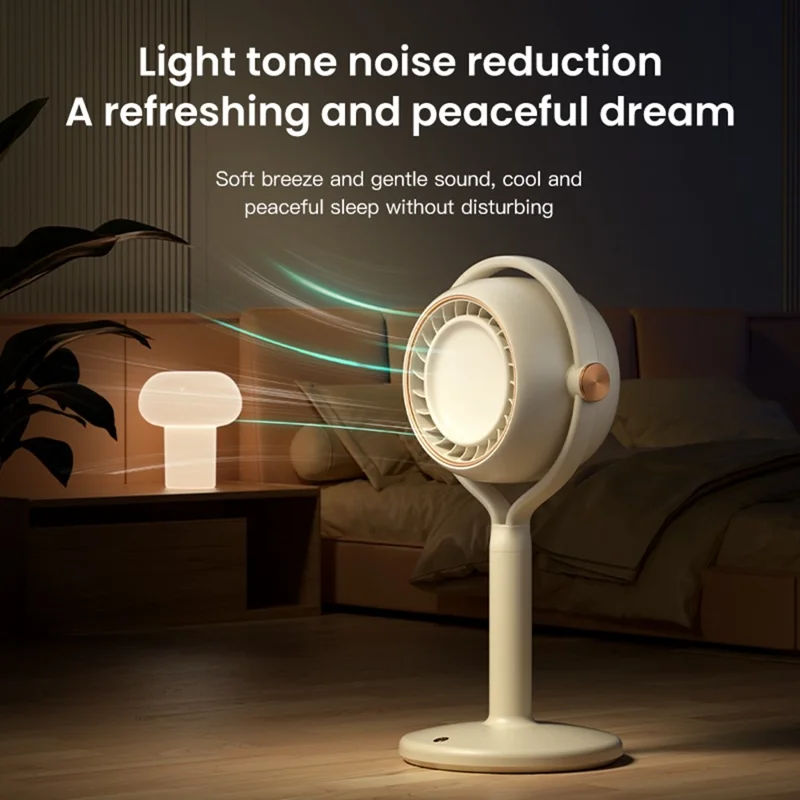 Y-3 Floor Standing Fan USB Rechargeable 3 Speed Bladeless Turbo Air Circulation Fan for Bedroom Office - Beige