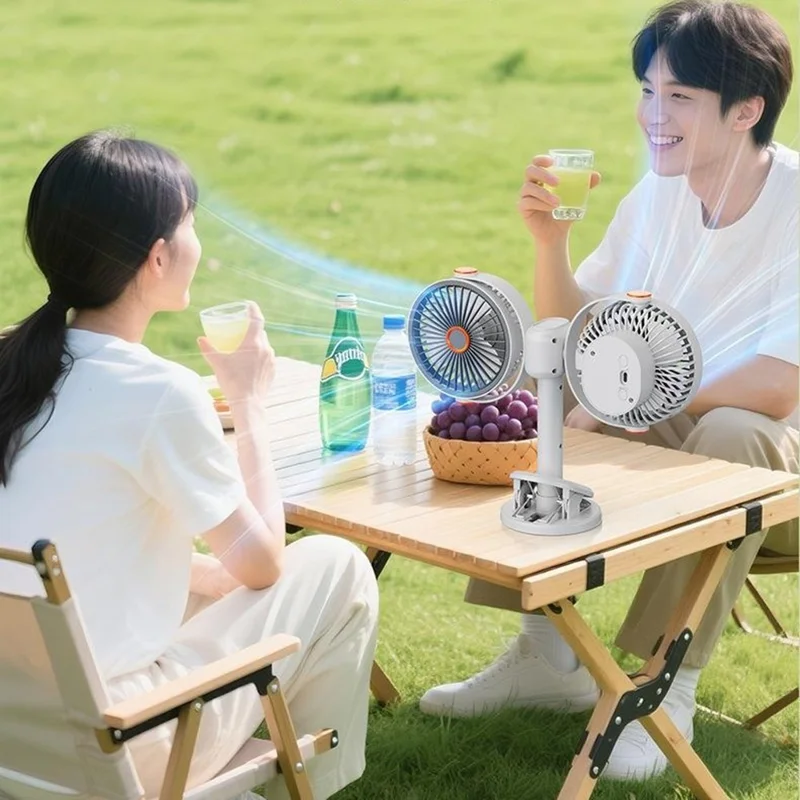 S19 Portable Dual Head Clip Fan 5V 5W Wall Mount Desktop Fan for Office Car Camping