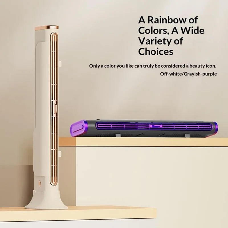 F3 Ventoinha de Secretária sem Pás, Saída de Ar Ajustável, Ventilador de Mesa e Parede para Escritório, Cozinha, Quarto - Bege