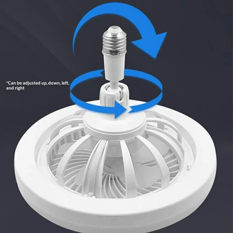 E27 Ceiling Fan Light Remote Control 3 Speeds Adjustable Aromatherapy Lamp for Bedroom Study Room - White