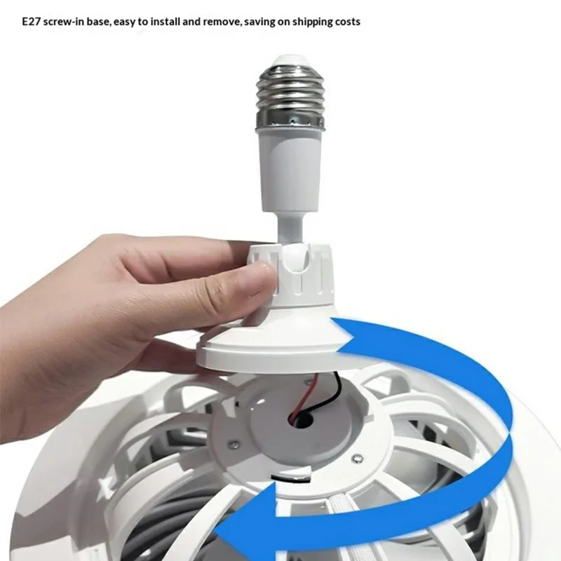 E27 Ceiling Fan Light Remote Control 3 Speeds Adjustable Aromatherapy Lamp for Bedroom Study Room - White