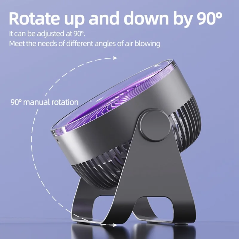 Z2 5-Speed Portable Circulation Desk Fan 1200mAh Type-C Rechargeable Cooling Fan - Grey
