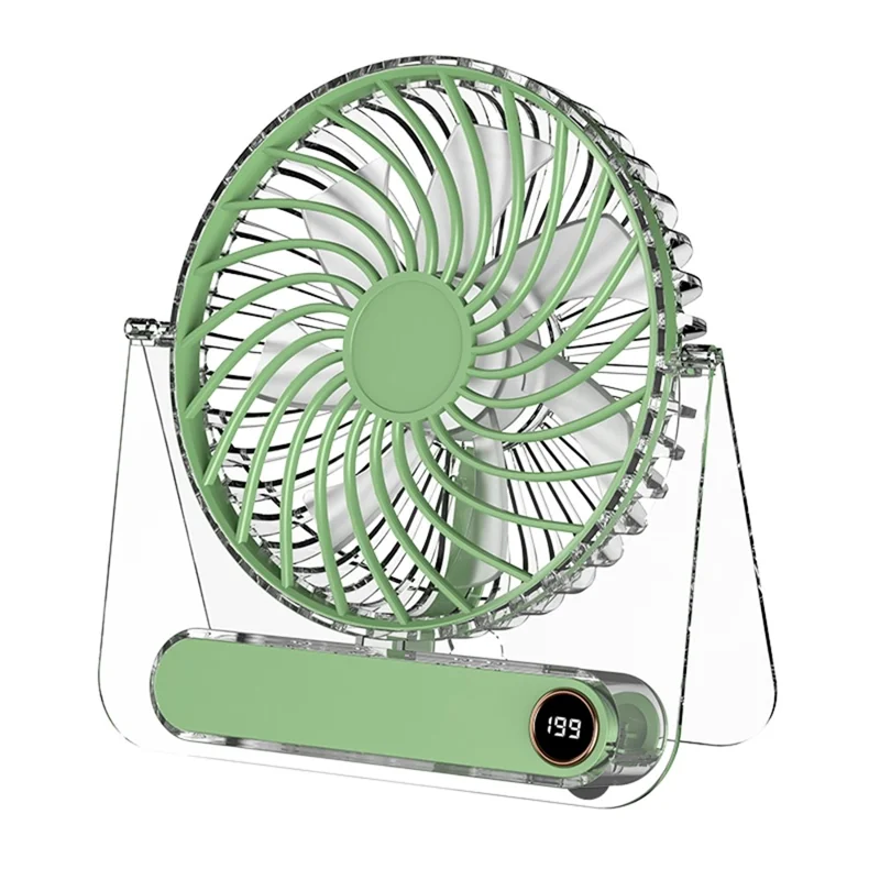 JP-08 199-Vitesse Réglable Très Fin Ventilateur de Bureau Portable Mural USB Rechargeable 1800 mAh - Vert