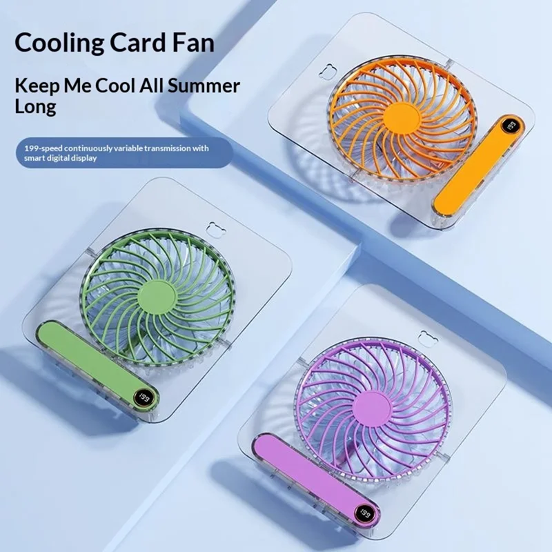 JP-08 199-Vitesse Réglable Très Fin Ventilateur de Bureau Portable Mural USB Rechargeable 1800 mAh - Vert