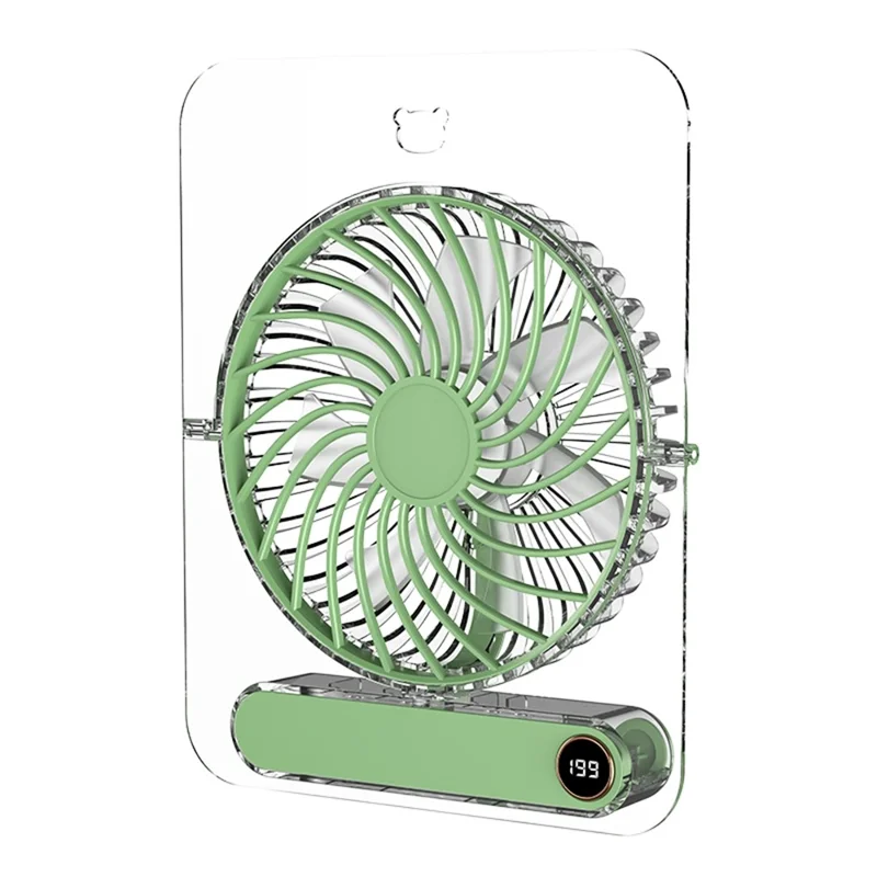 JP-08 199-Vitesse Réglable Très Fin Ventilateur de Bureau Portable Mural USB Rechargeable 1800 mAh - Vert