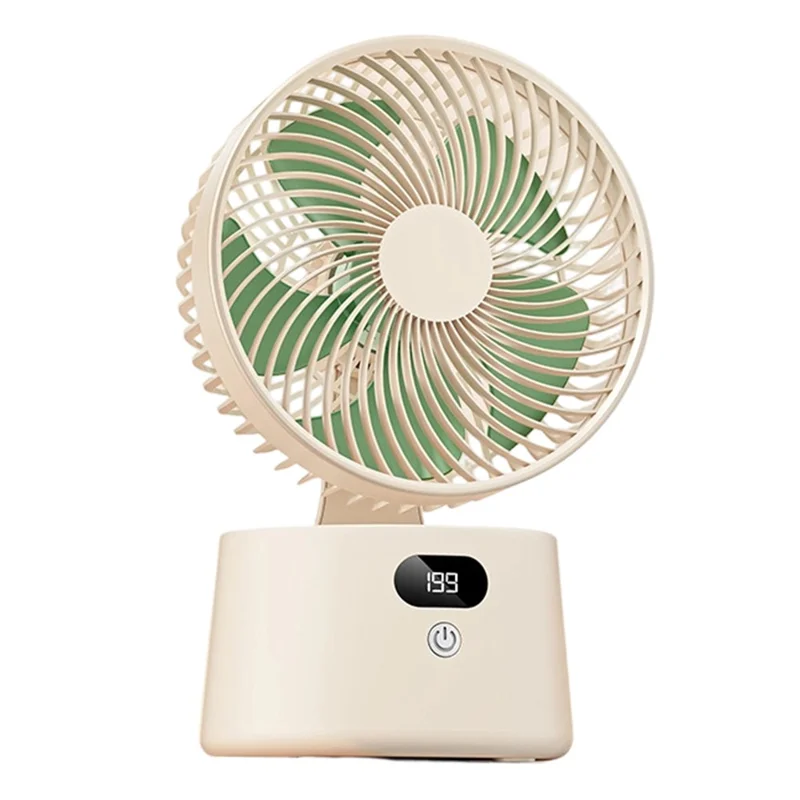 FA10 Rechargeable Desktop Fan 199-Speed Stepless Adjustable Digital Display for Home Office - Beige