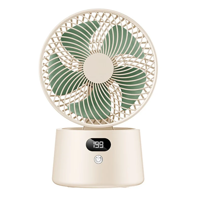 FA10 Rechargeable Desktop Fan 199-Speed Stepless Adjustable Digital Display for Home Office - Beige