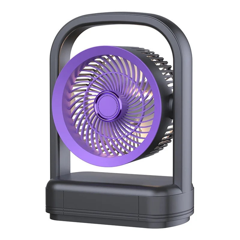 FA8 Desktop Circulating Fan USB Rechargeable 5-Speed Quiet Portable Air Circulator with Night Light - Grey