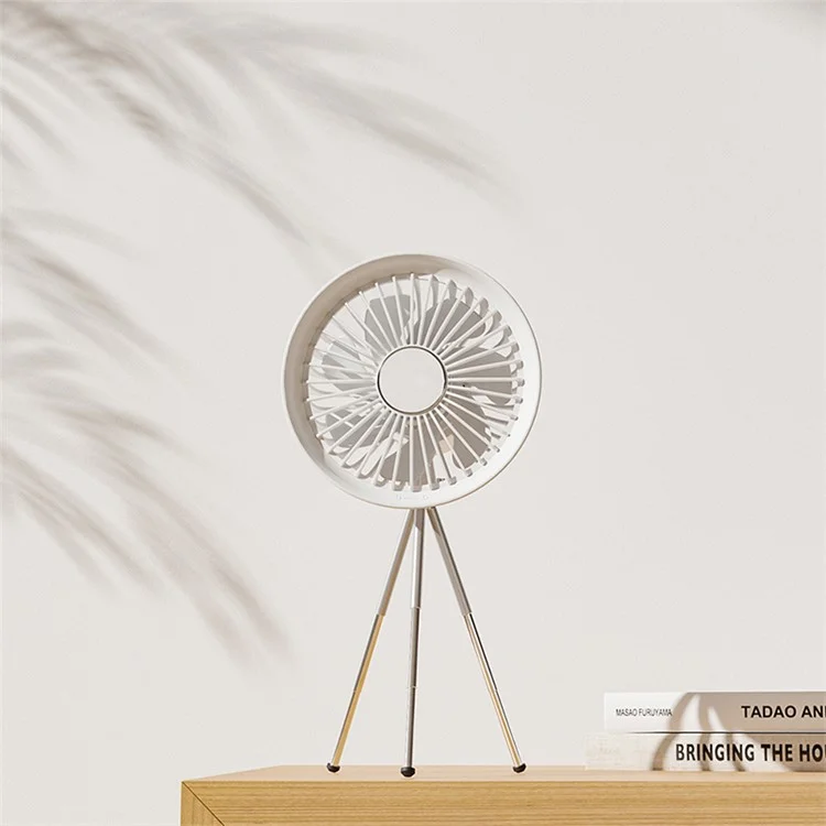 Y37 Outdoor Camping Fan LED Lighting Tent Hanging Cooling Fan with Desktop Tripod - Black