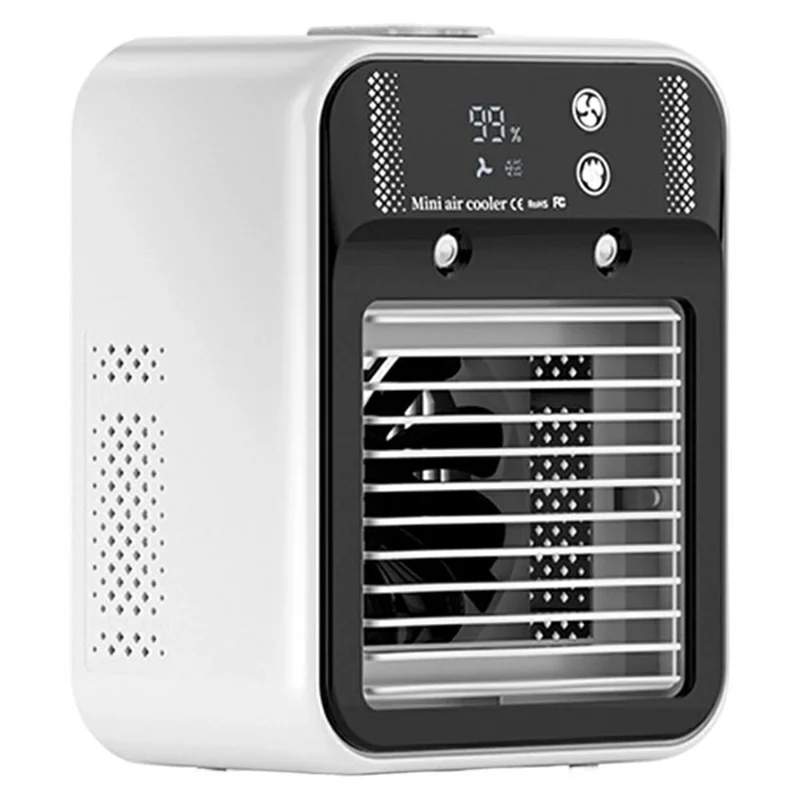 L8 Mini Air Cooler 500ml Tank 3000mAh Rechargeable 25W 2-Speed Desktop Mist Fan
