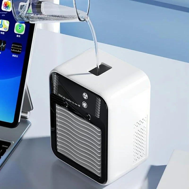 L8 Mini Air Cooler 500ml Tank 3000mAh Rechargeable 25W 2-Speed Desktop Mist Fan