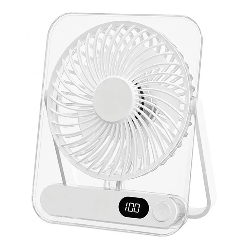 L1 Ultra Slim Foldable Desktop Fan USB Rechargeable 5-Speed Summer Cooling Fan - White
