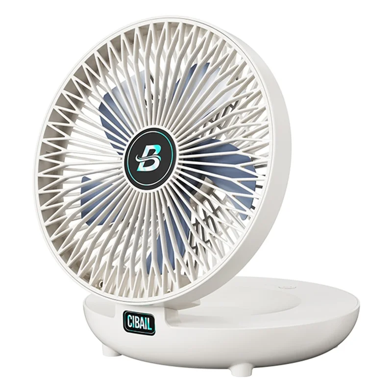 Ventilador portátil plegable de escritorio S1 1200mAh 3 velocidades 90° ajustable 23dB silencioso con montaje en pared - Blanco
