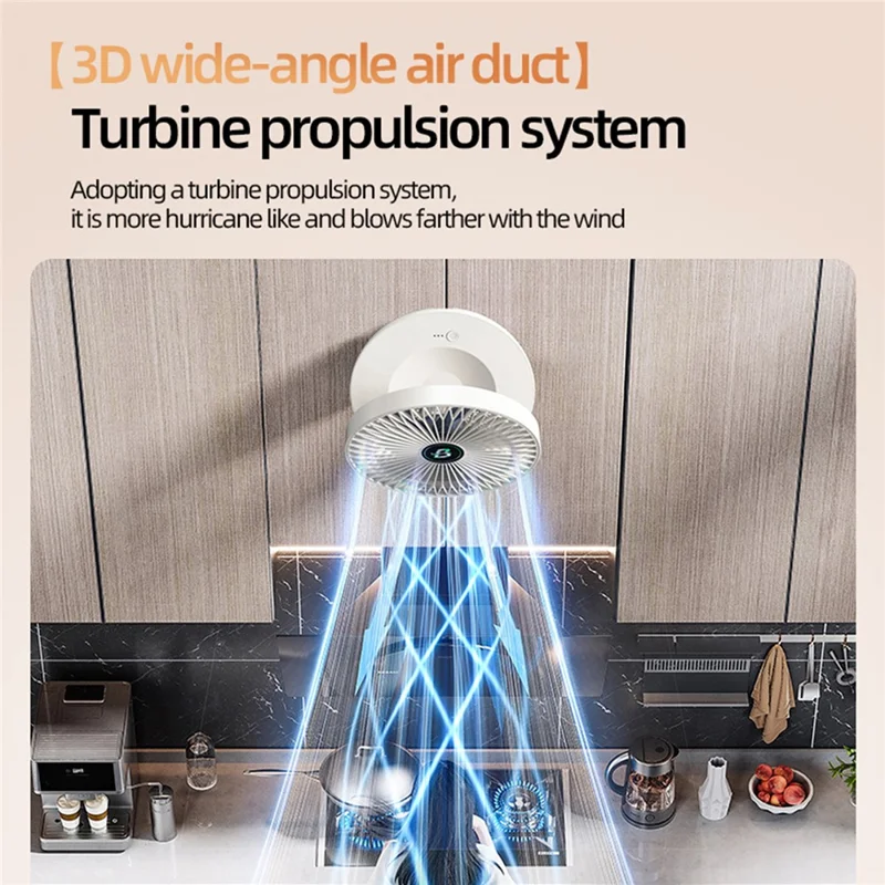 Ventilador portátil plegable de escritorio S1 1200mAh 3 velocidades 90° ajustable 23dB silencioso con montaje en pared - Blanco