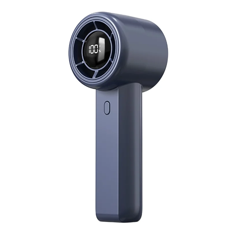 Mini Ventilador Portátil G1 com LED Digital, 14000RPM, 3 Velocidades Ajustáveis, Bateria 2000mAh, USB-C, para Mesa ou Uso Pessoal - Azul