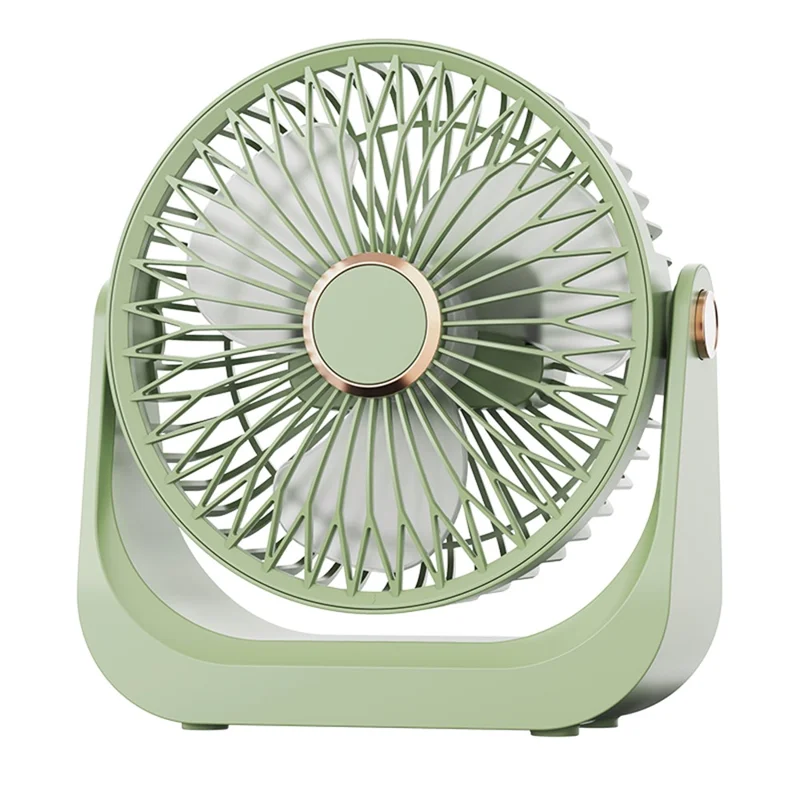 Ventilador Portátil S3 2 em 1 de Secretária e de Parede, Ventilador Recarregável de 1200 mAh com 3 Velocidades e Tipo-C para Circulação de Ar - Verde