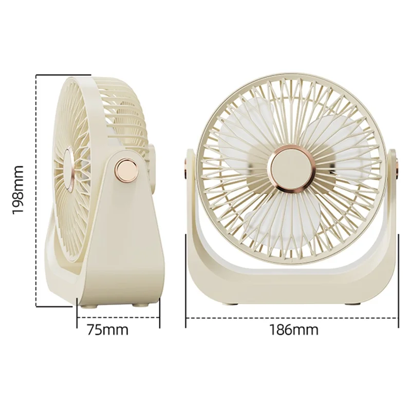 Ventilador Portátil S3 2 em 1 de Secretária e de Parede, Ventilador Recarregável de 1200 mAh com 3 Velocidades e Tipo-C para Circulação de Ar - Verde