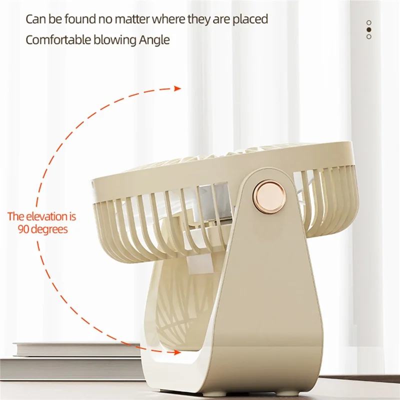 Ventilador Portátil S3 2 em 1 de Secretária e de Parede, Ventilador Recarregável de 1200 mAh com 3 Velocidades e Tipo-C para Circulação de Ar - Verde