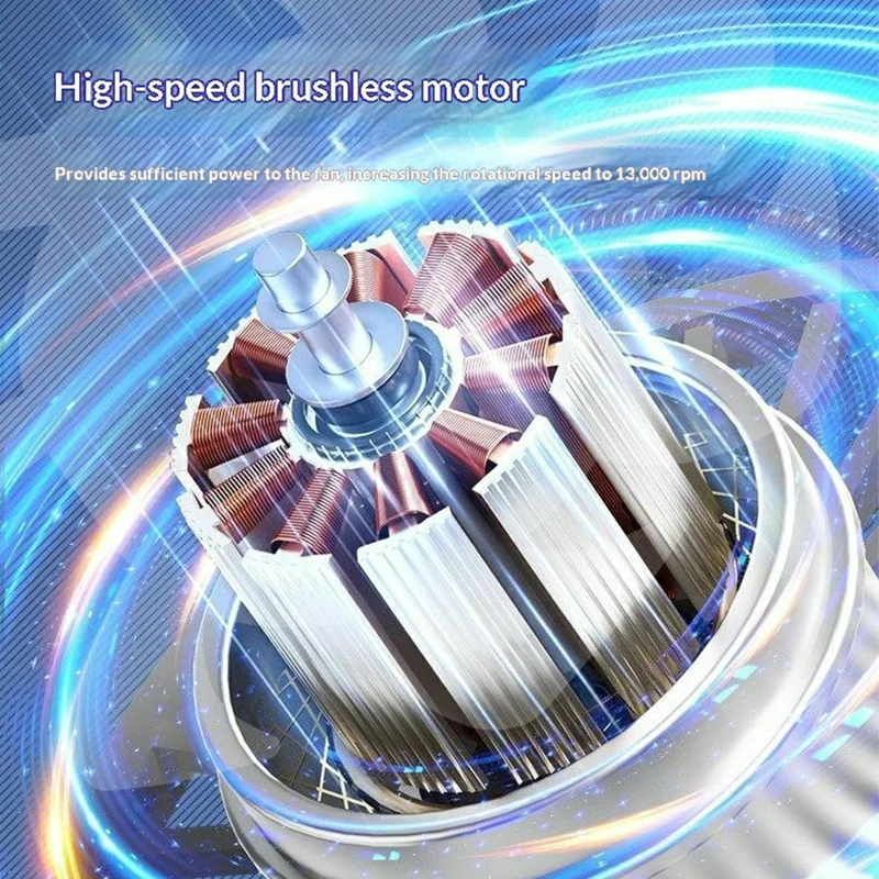 H01 Detachable Handheld Fan 5200mAh 6-Speed Portable Neck Fan with Power Bank and Flashlight - Ivory White