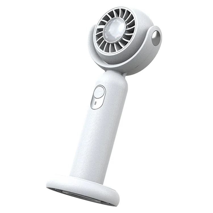 F10 Mini Portable Handheld Desktop Neck Hanging Rotatable Fan Cooler Rechargeable Summer Cooling Fan - White