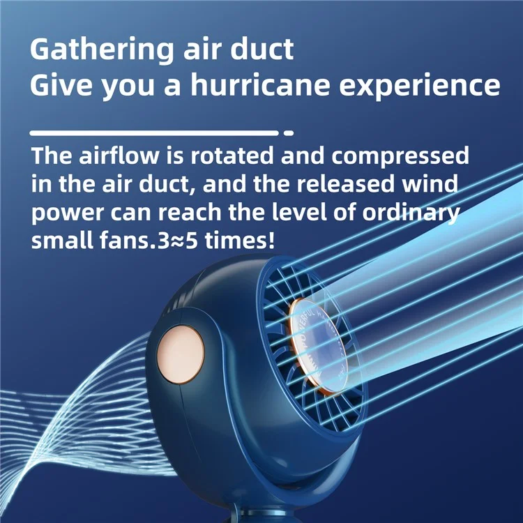 F10 Mini Portable Handheld Desktop Neck Hanging Rotatable Fan Cooler Rechargeable Summer Cooling Fan - White