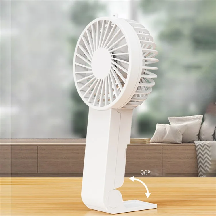 F58 Ventilador de Handheld de Enfriamiento de Verano F58 Ventilador de Escritorio de 3 Velocidades Con Soporte Plegable de 90 Grados - Blanco