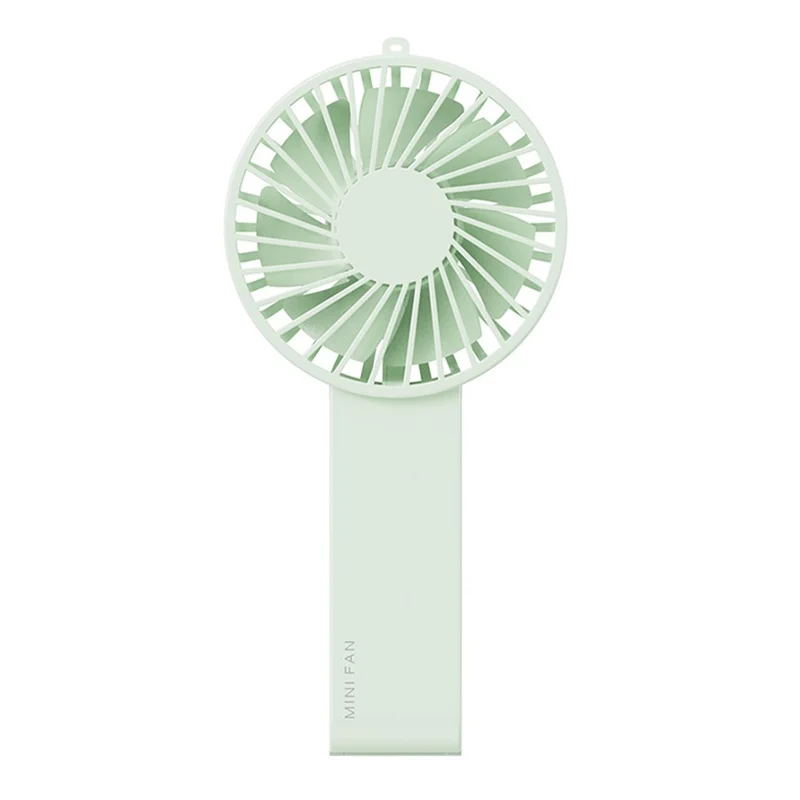 F58 Summer Cooling Mini Handheld Fan 3 Speeds Desk Fan with 90 Degree Folding Stand - Green
