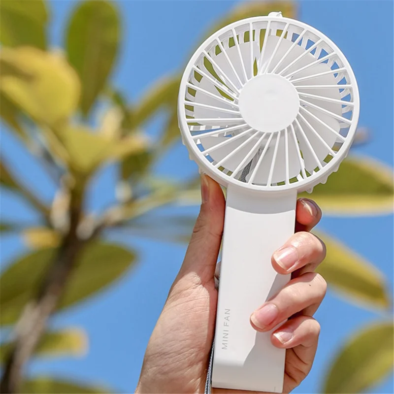 F58 Summer Cooling Mini Handheld Fan 3 Speeds Desk Fan with 90 Degree Folding Stand - Green
