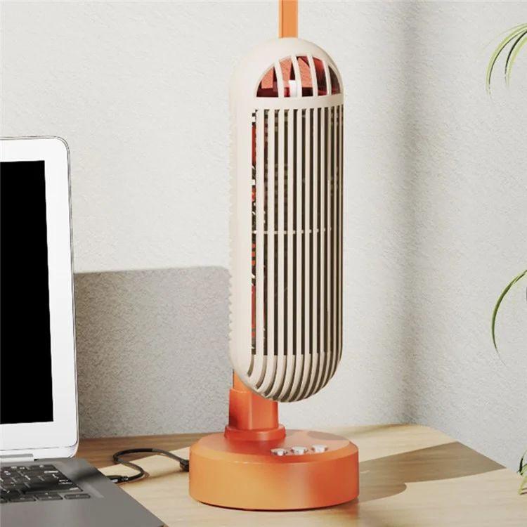 AZEADA AZ-F30 Multifunctional Swinging Tower Fan with Light Desktop Cooling Fan - Orange