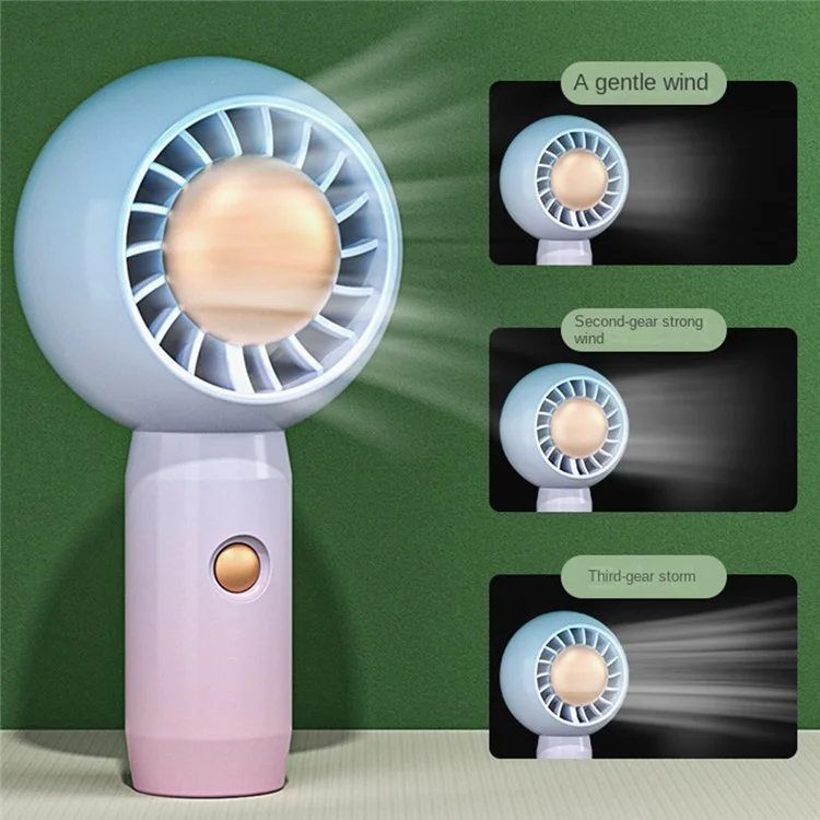 Espacio Y Tormenta Ventilador de Mano Portátil USB Recargable Ventilador de Refrigeración ABS Mini Ventilador de Verano Silencioso - Color Caramelo