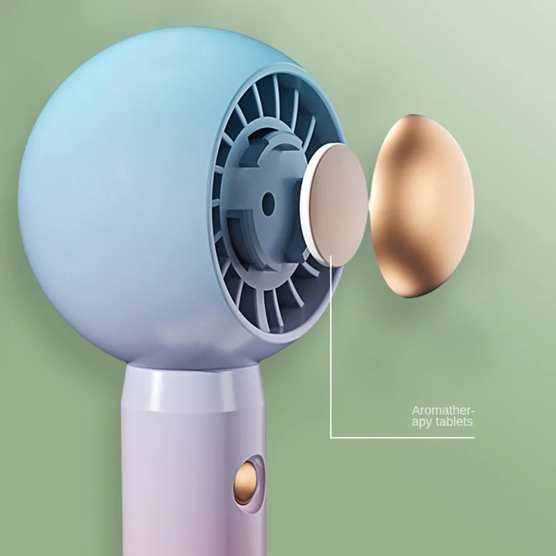 Space Y Storm Hand-held Fan Portable USB Rechargeable ABS Cooling Fan Mini Summer Mute Fan - Blue