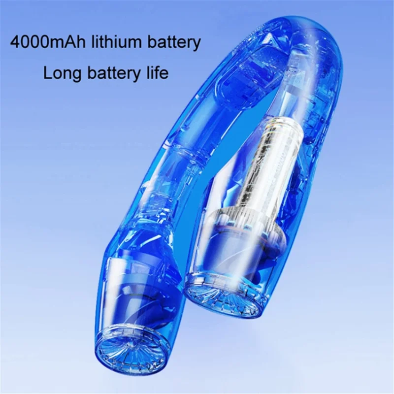 Portable Neck-Mount Cooling Fan Digital Display Bladeless Fan Wearable Personal Air Cooler - White