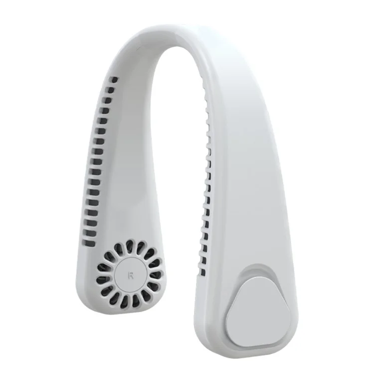 F2 USB Summer Air Cooling Neck Fan Leafless Hanging Neck Fan Bladeless Neckband Fan - White