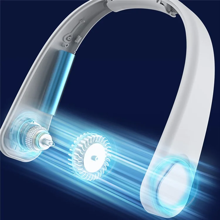 F2 USB Summer Air Cooling Neck Fan Leafless Hanging Neck Fan Bladeless Neckband Fan - Blue