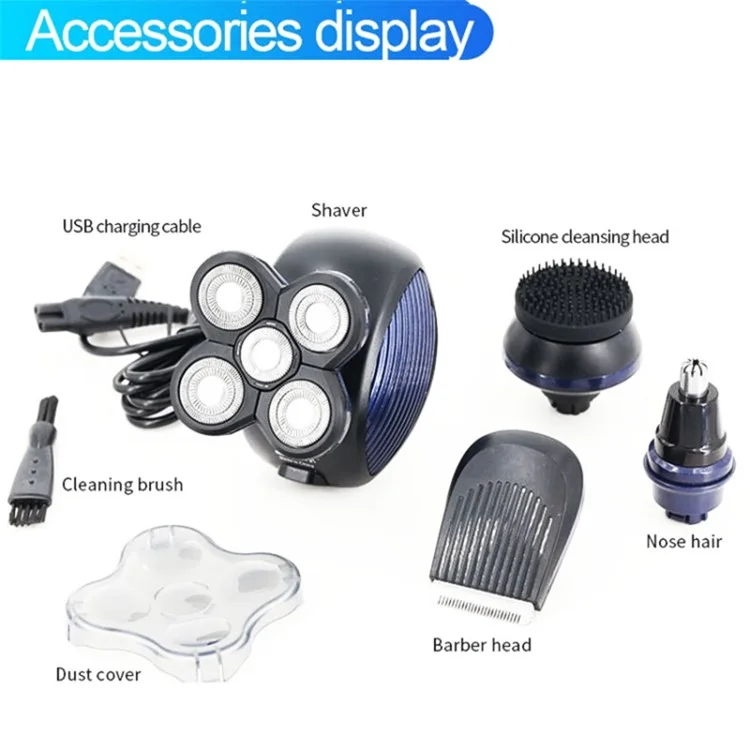 MARSKE MS-3400 Barbeador Elétrico para Homens Cabeça Calva Impermeável 4 em 1 Kit de Grooming Molhado / Seco (Sem Garrafa de Óleo)