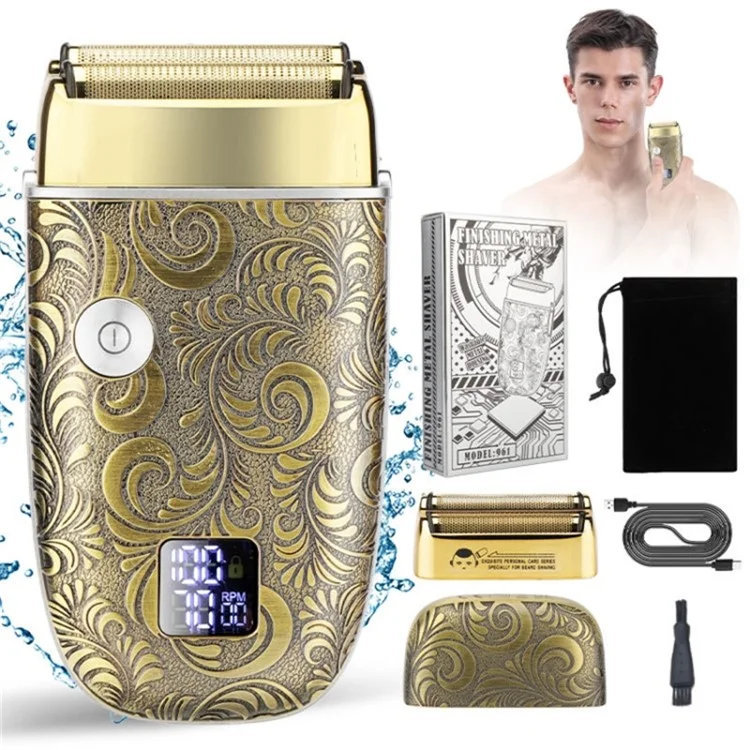 961 Retro Metal Electric Shaver for Men Two Speed Adjustable Beard Razor Shaving Machine