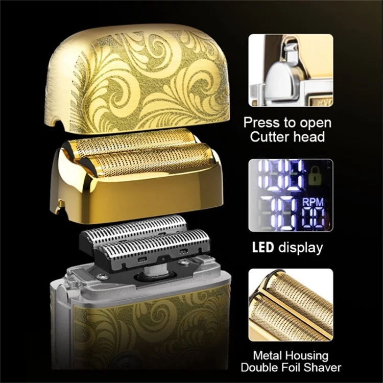 961 Retro Metal Electric Shaver for Men Two Speed Adjustable Beard Razor Shaving Machine