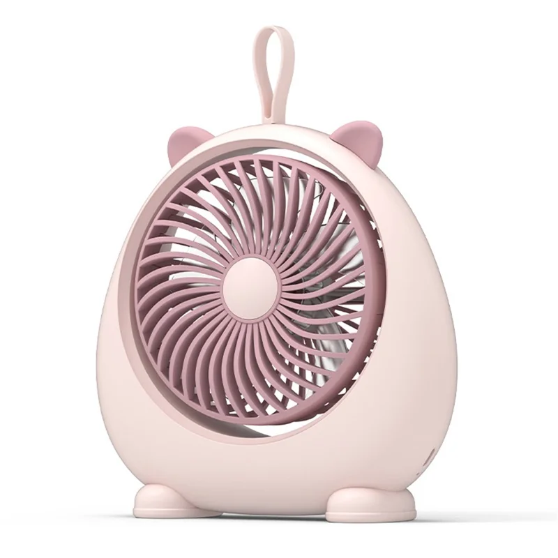 Desktop Cool Fan Cute Cat Ear Design USB Power Cooling Fan with 3 Wine Speed Adjustments, Size L - Pink