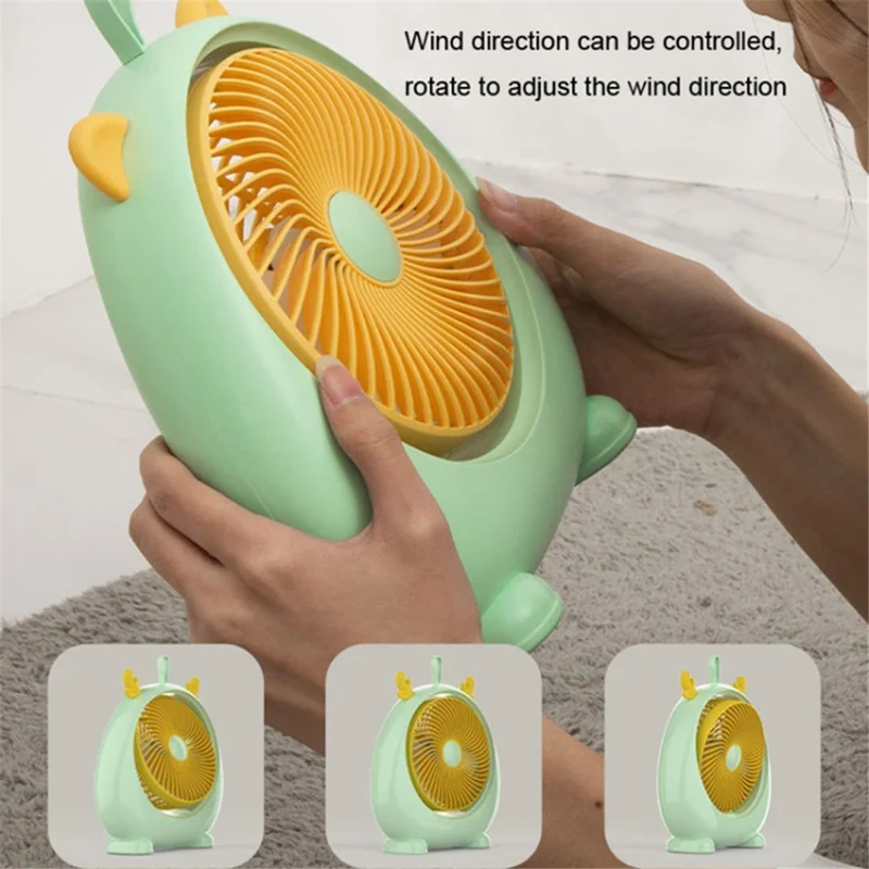 Cute Deer Ear Design Cooling Fan USB Power Home Office Portable Fan with 3 Wine Speed Adjustments, Size L - White